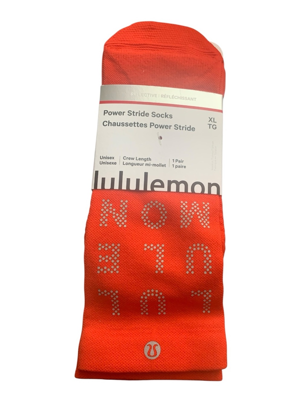 NWT Lululemon power stride crew socks Size XL